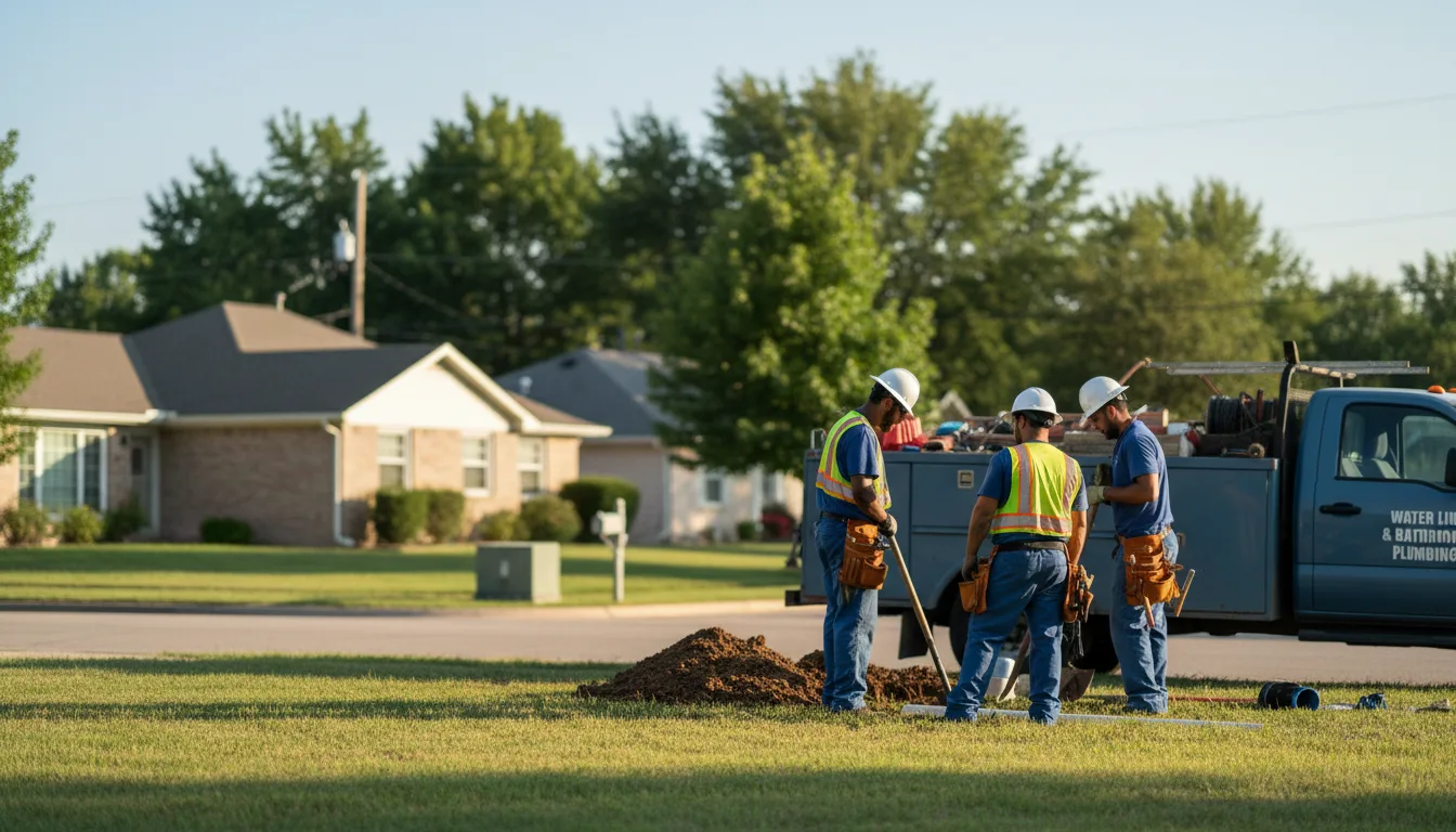 Residential water line and bathroom plumbing service in Melvin, TX